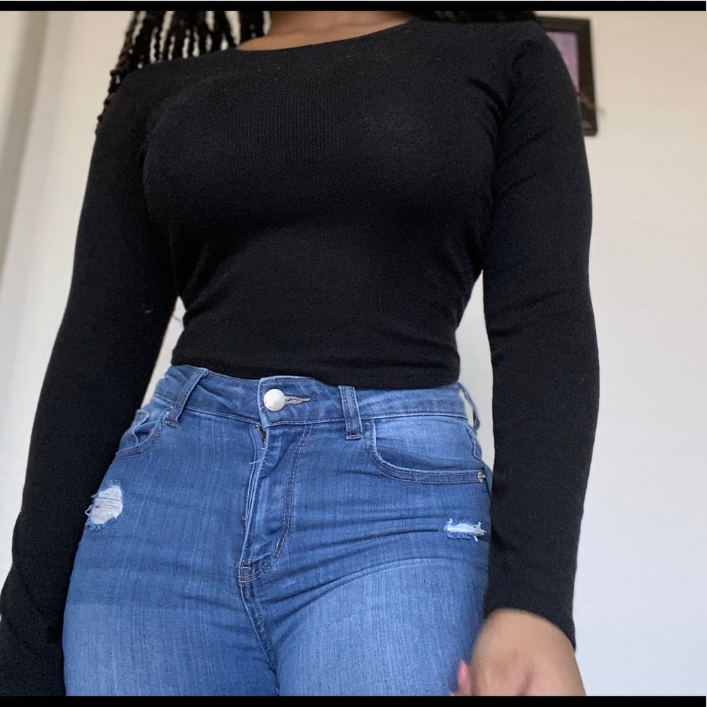 Black ribbed long sleeve